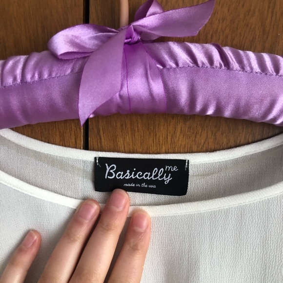 basically me 70s boho cottagecore style peplum white lace top - Picture 3 of 4